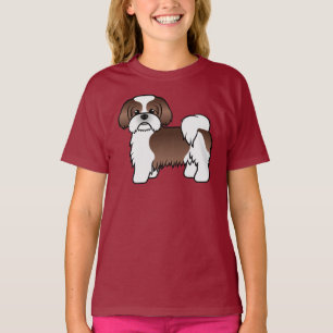 T-shirt Foie Et Chien Chiite Blanc Tzu Cute Cartoon Chien