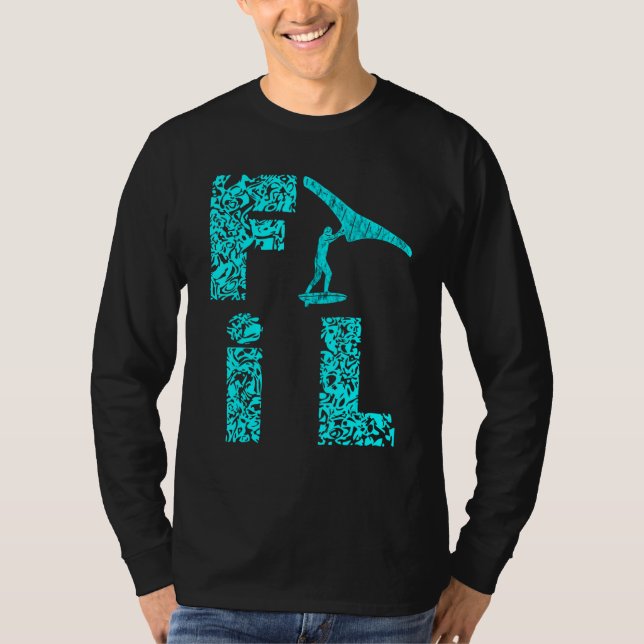 T-shirt Foil Electric Hydrofoil Surfboard Foiling Leopard  (Devant)