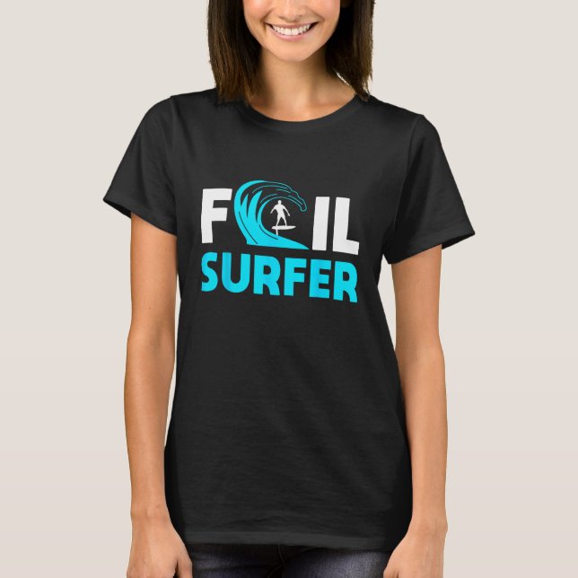 T-shirt Foil Surfing Design Ocean Wave Rider 1 (Devant)