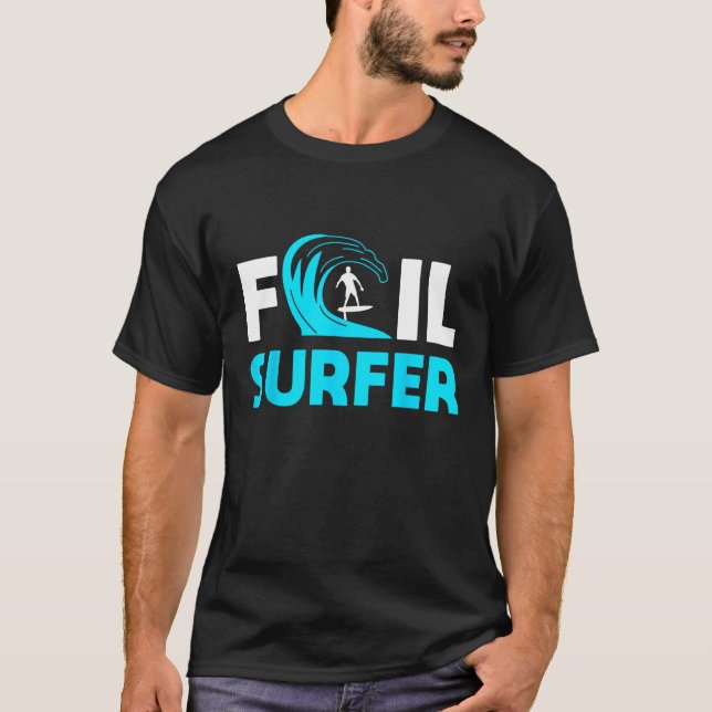 T-shirt Foil Surfing Design Ocean Wave Rider 1 (Devant)