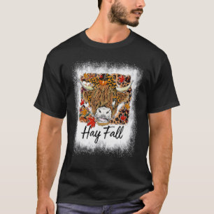 T-shirt Foin décoloré Automne Vache des Highlands Feuilles