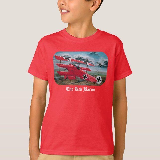 T-shirt Fokker du baron rouge triplan (Devant)