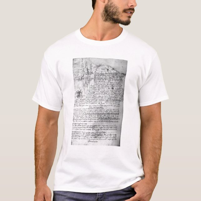 T-shirt Fol.145v-b, page du carnet de da Vinci (Devant)