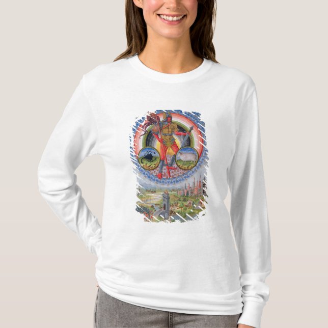 T-shirt Fol.7v la planète Mars, de "De Sphaera", 1470 (Devant)