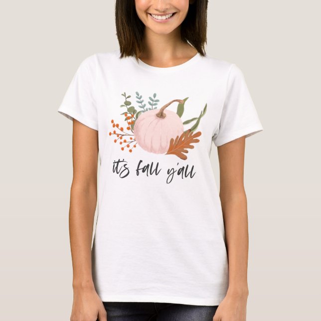 T-shirt Foliage Citrouille rustique C'est automne Y'all (Devant)