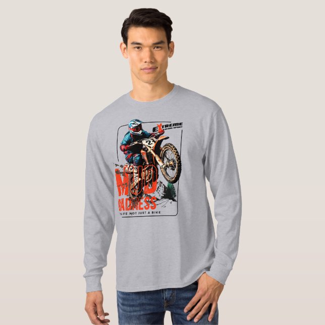 T-shirt Folie boueuse | Manches longues pour hommes (Devant entier)