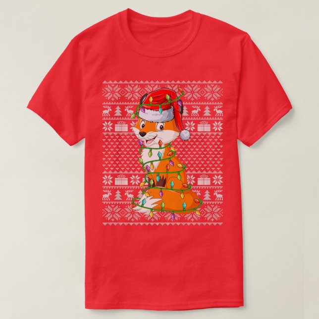 T-shirt Folies Amoureux des animaux Santa Hat Ugly Pour No (Design devant)