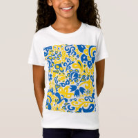 Folklore pattern with Ukrainian flag colors