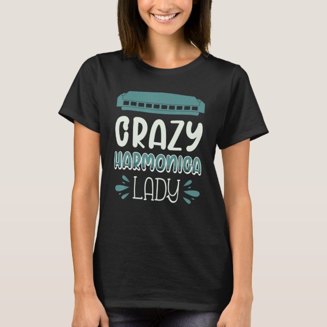 T-shirt Folle dame de l'harmonica 7 (Devant)