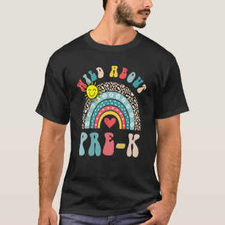 T-shirt Folle de la maternelle Cœur arc-en-ciel mignon Pre