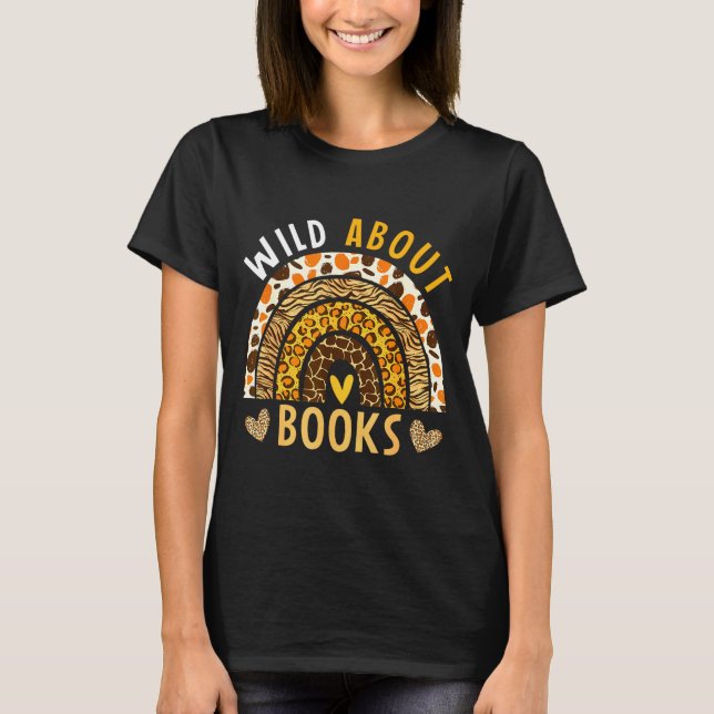 T-shirt Folle de lecture léopard arc-en-ciel amoureux des  (Devant)