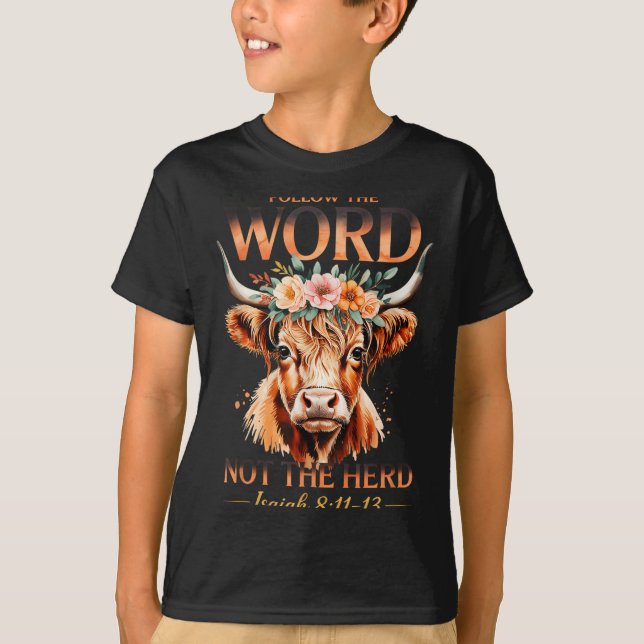 T-shirt Follow The Word Not The Herd Christian Western Hig (Devant)