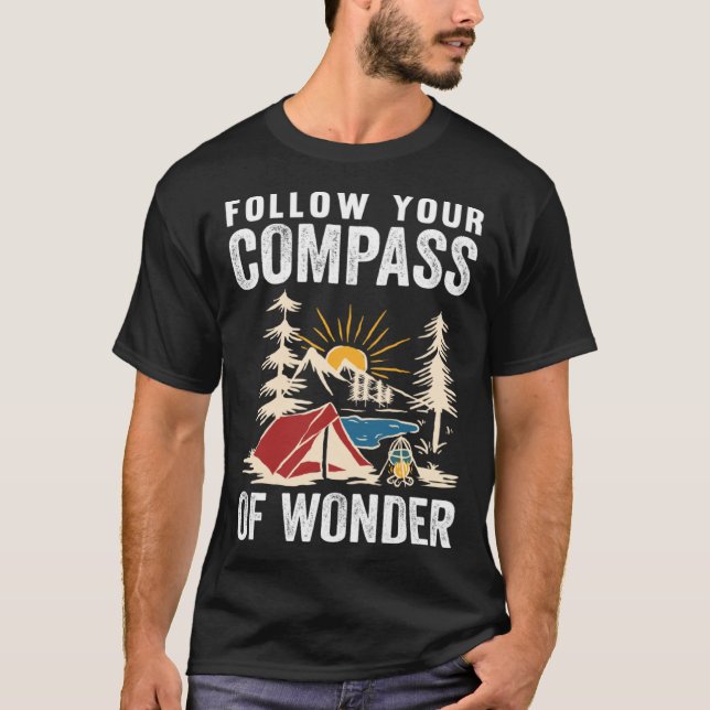 T-shirt Follow Your Compass Of Wonder Camping (Devant)