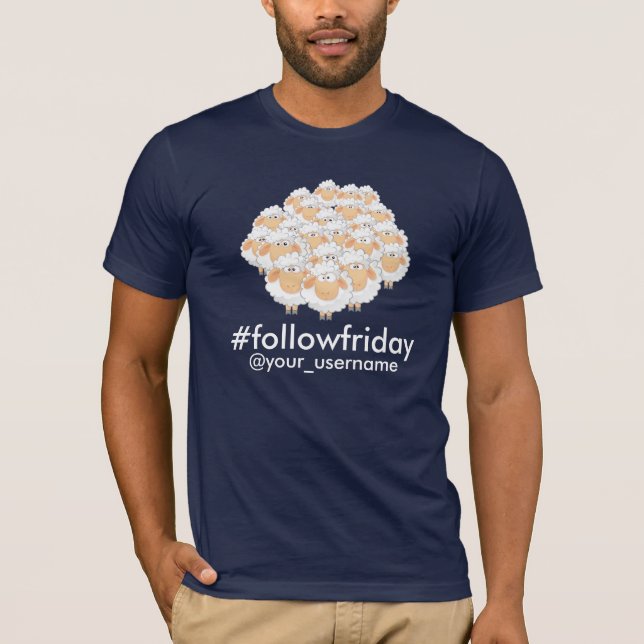 T-shirt #followfriday de moutons noirs d'username (Devant)