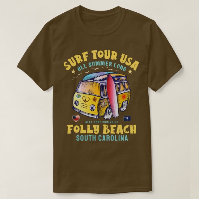 T-shirt Folly Beach Caroline du Sud (Design devant)