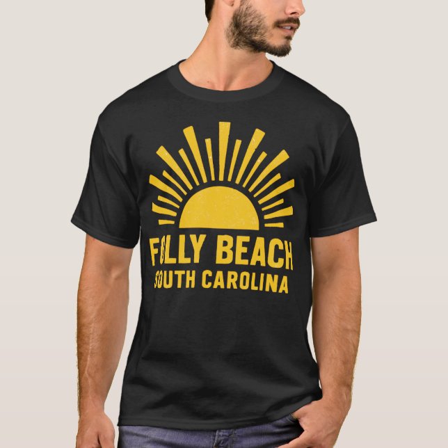 T-shirt Folly Beach SC - Sunny Folly Beach Caroline du Sud (Devant)