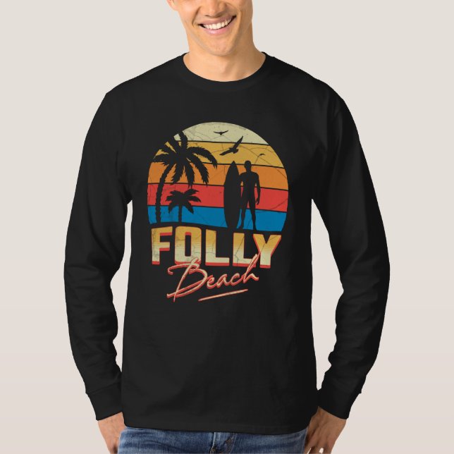 T-shirt Folly Beach South Carolina Surfing Surf Summer Vac (Devant)
