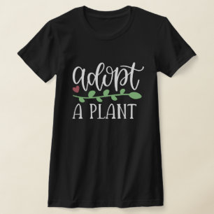 T-shirt foncé ADOPTEZ UNE PLANTE amusant