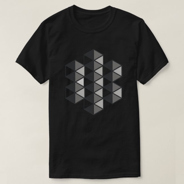 T-shirt foncé avec triangles joints Art (Design devant)