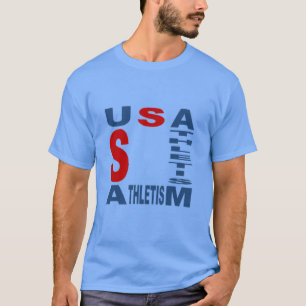 T-shirt foncé bleu  USA  ATHLETISM