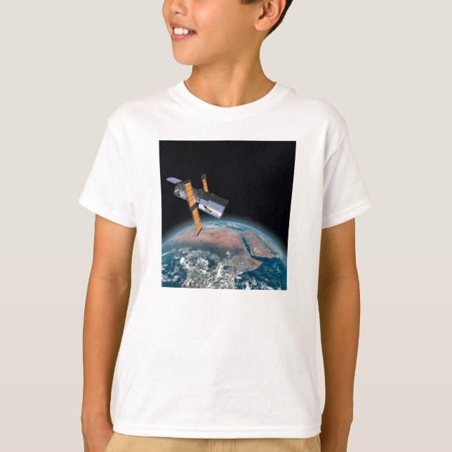 T-shirt foncé d'astronomie de télescope spatial de (Devant)