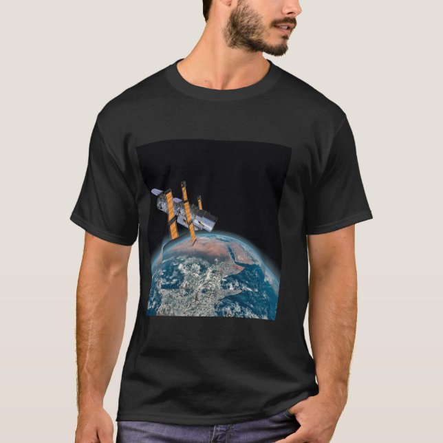 T-shirt foncé d'astronomie de télescope spatial de (Devant)