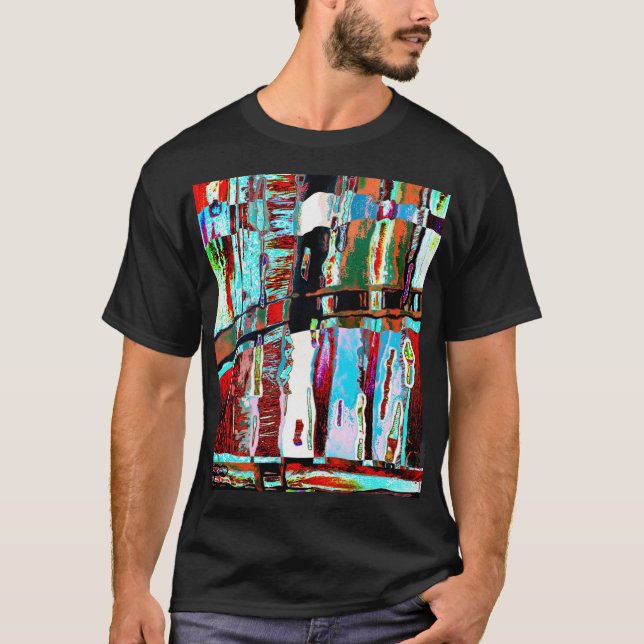 T-Shirt foncé de base – Abstrait de réflexion sur  (Devant)