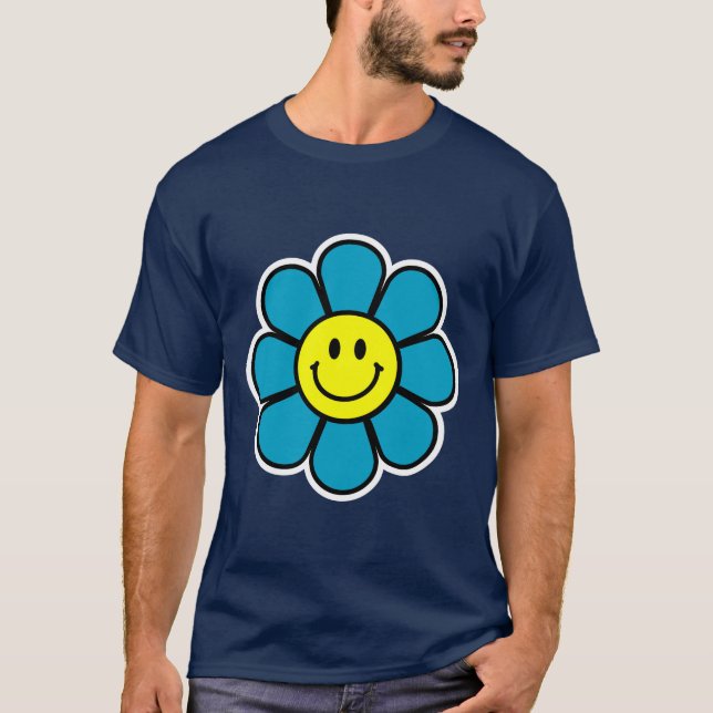 T-shirt foncé de base de fleurs (Devant)