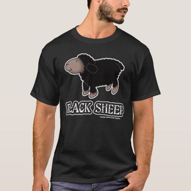 T-shirt foncé de base de moutons noirs (Devant)