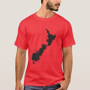 T-shirt foncé de base de NZ d'éclaboussure