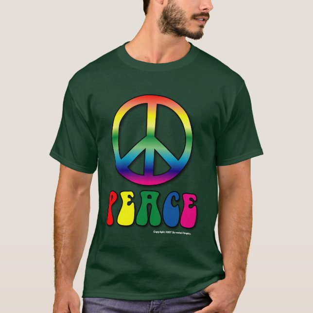 T-shirt foncé de base de paix (Devant)