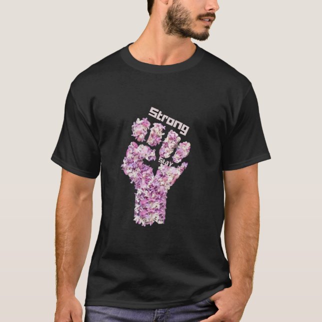 T-shirt foncé de base, simple séjour design fort (Devant)