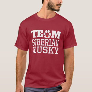 T-shirt foncé de chien de traîneau sibérien