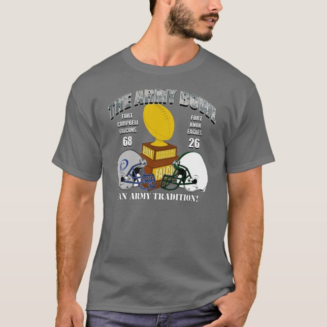 T-shirt foncé de cuvette d'armée (Devant)
