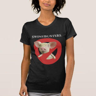 T-shirt foncé de dames de Swinebusters