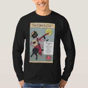 T-shirt foncé de la douille des hommes de chat