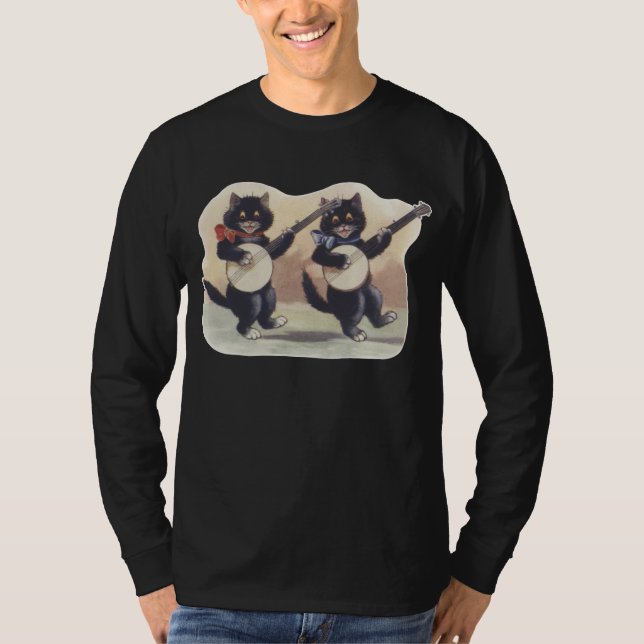 T-shirt foncé de la douille des hommes de duo de (Devant)