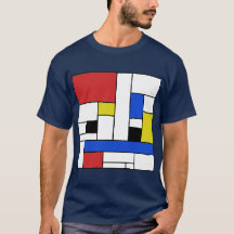 T-shirt foncé de lignes hommes de Mondrian