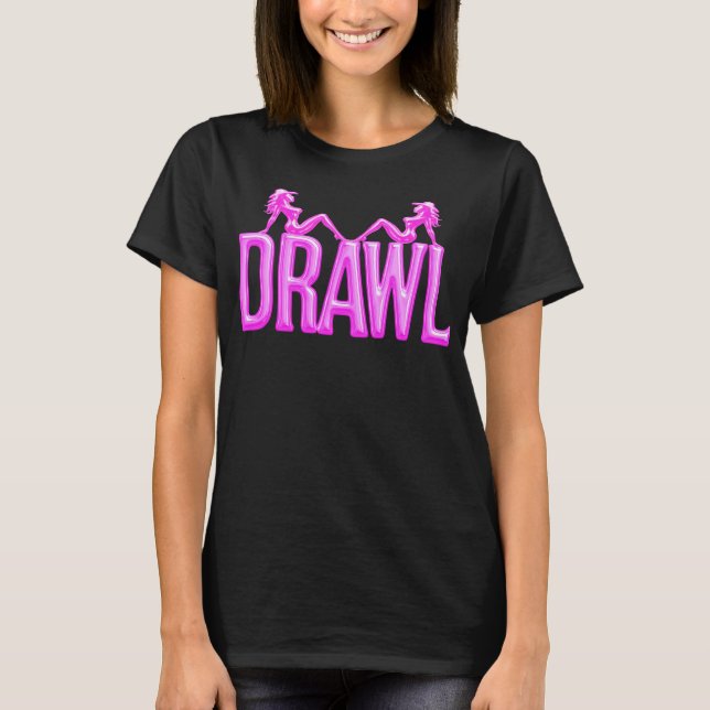 T-Shirt foncé pour femmes Drawl Mudflaps (Devant)