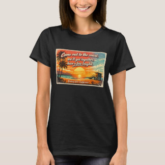 T-shirt foncé pour femmes « Venez sur la côte »