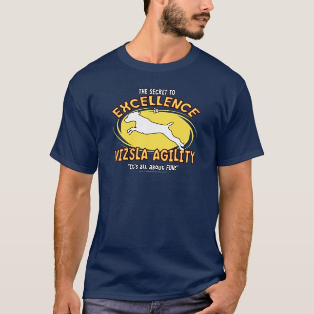 T-shirt foncé secret de Vizsla d'agilité (Devant)