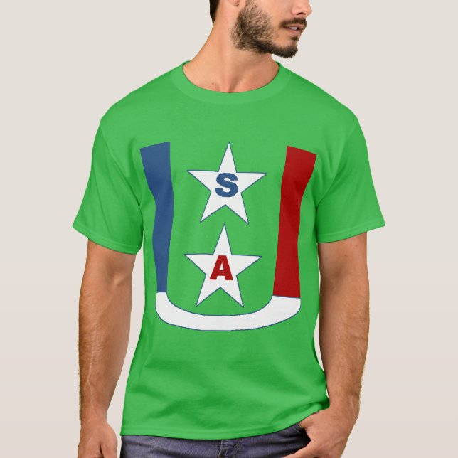 T-shirt foncé vert trèfle DESIGN  USA (Devant)