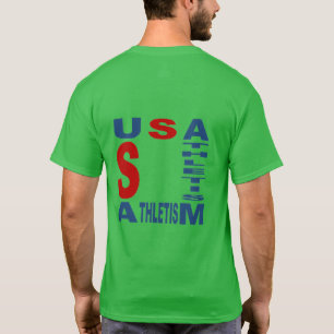 T-shirt foncé vert trèfle homme USA ATHLETISM