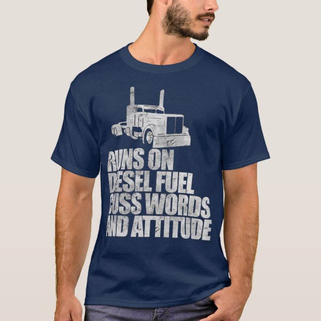 T-shirt Fonctionne sur le carburant diesel drôle Dire cond (Devant)