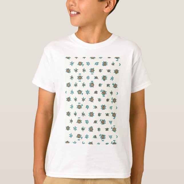T-shirt Fond abstrait numérique. Motif géométrique (Devant)