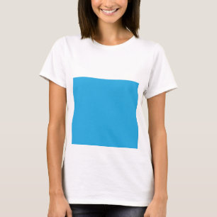 T-shirt fond bleu avec chat noir et blanc sur