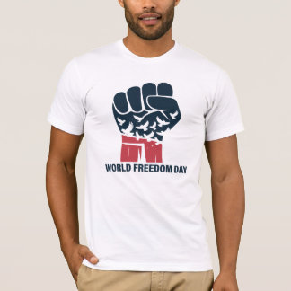 T-shirt Fond de la Journée mondiale de la liberté avec sym