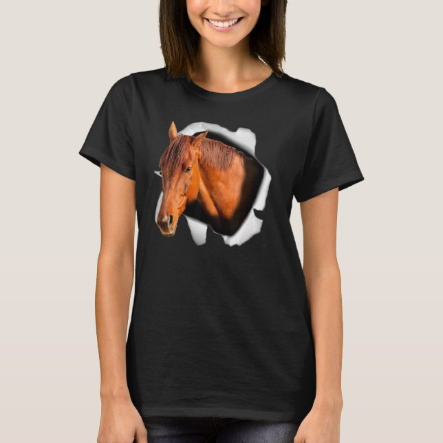 T-shirt Fond d'écran cheval de Derby Équitation Course Ani (Devant)