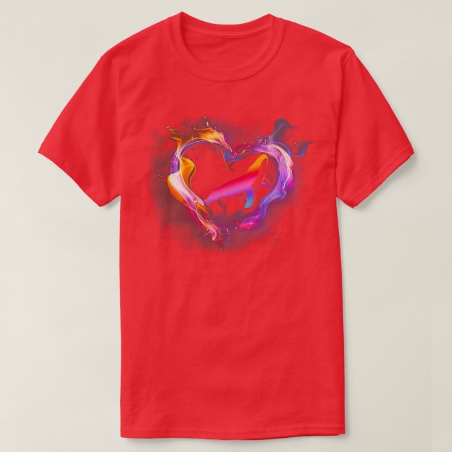 T-shirt Fond d'écran du coeur de l'amour Baleine (Design devant)