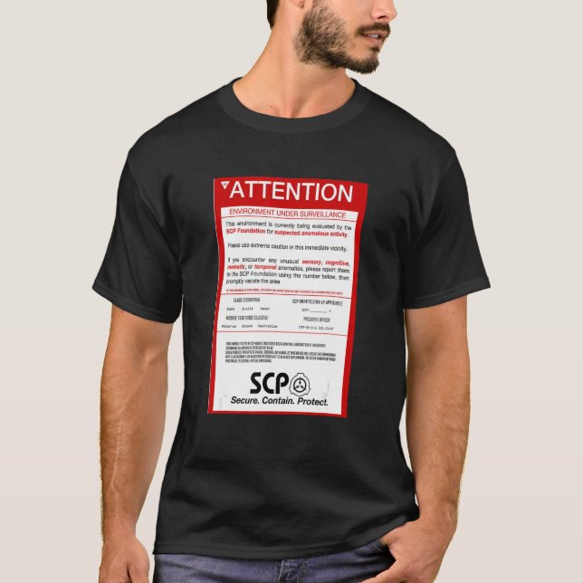 T-shirt Fondation Scp Fondation Scp Suspects Anomaleux (Devant)